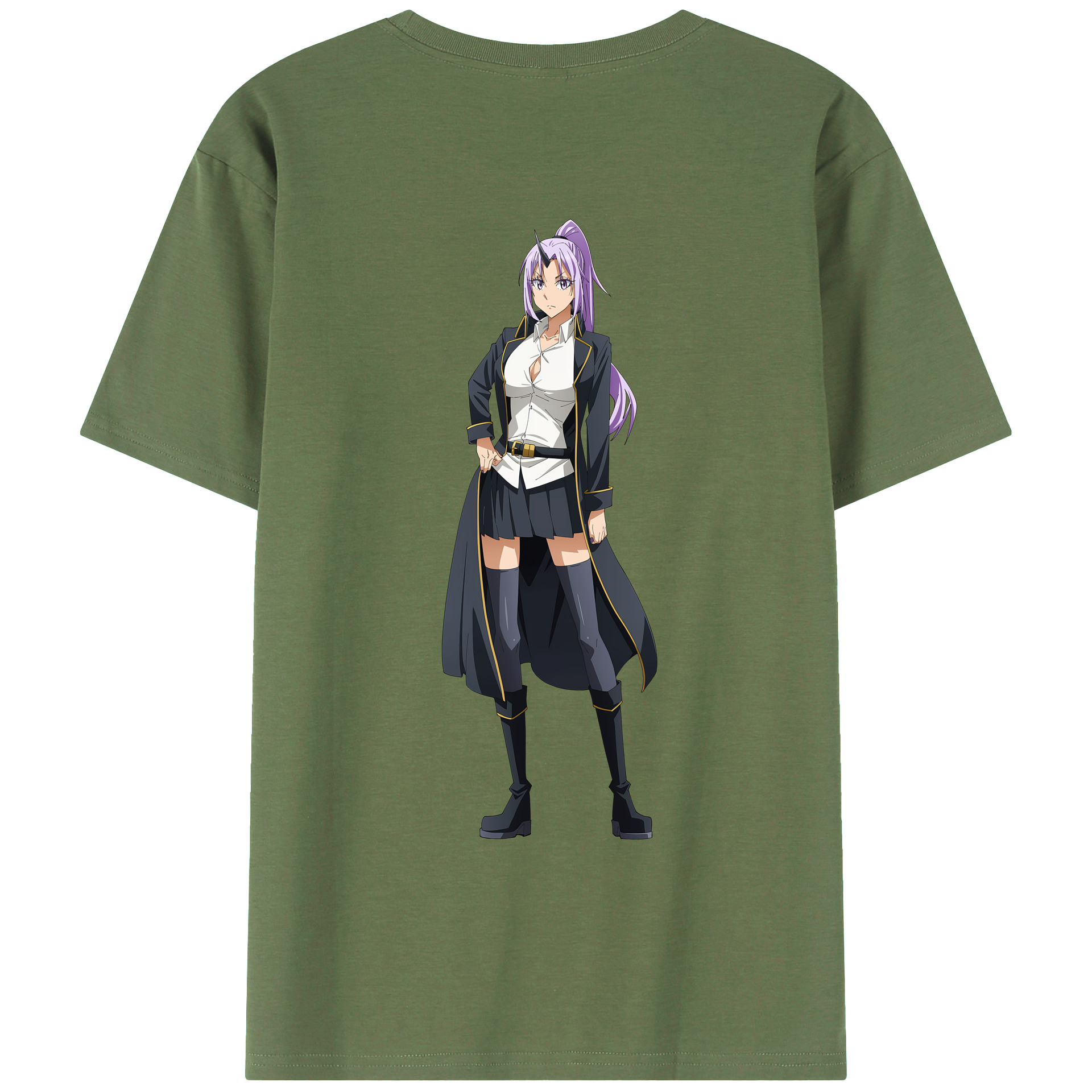 （画像用） 転スラ Regarding Reincarnated to Slime 綿100％ メンズ半袖Tシャツ（バックプリント） 通気性